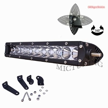 MICTUNING SR-Mini Series 11 50W Single Row CREE LED Light Bar COMBO Spot Flood 5000lm 500m Visibility