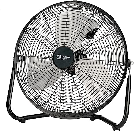 Comfort Zone 12" High Velocity Cradle Fan, Black (CZHV12B)