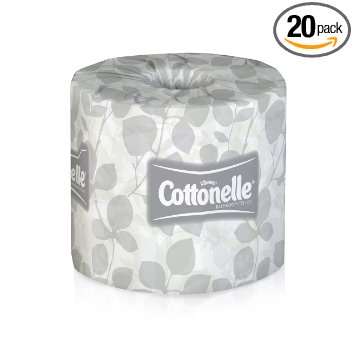 Cottonelle Bulk Toilet Paper (13135), Standard Toilet Paper Rolls, 2-PLY, White, 20 Rolls / Case, 451 Sheets / Roll