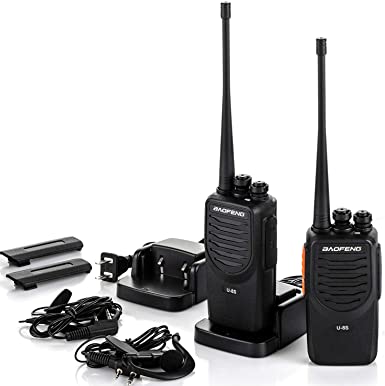 BaoFeng Walkie Talkies Long Range Two Way Radio UHF 400-470MHz 16-Channel 2 Way Radio with Earpiece (Pack of 2)