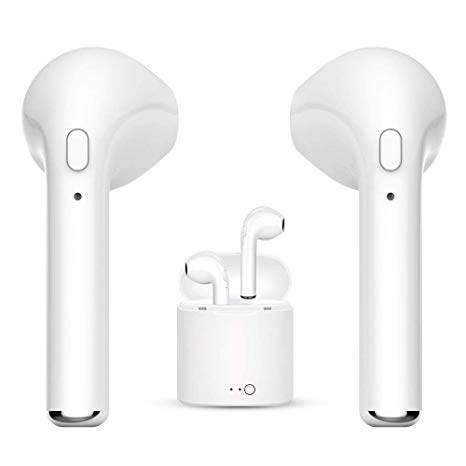Amuoc Bluetooth Headphones 5.0 Earbuds Earphones Stereo Sports Headphons Earbuds Noise Cancelling and Waterproof Headsets with Built-in Mic Portable Charging Case
