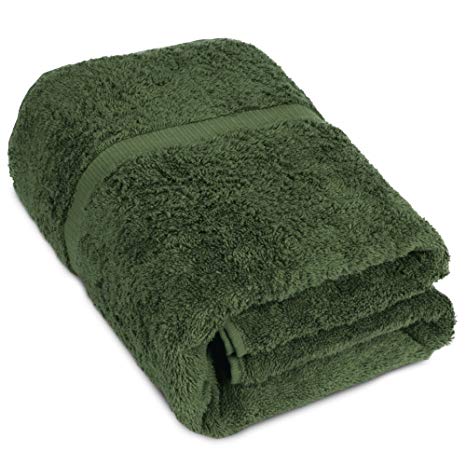 Towel Bazaar 100% Turkish Cotton Bath Sheets, 700 GSM, 35 x 70 Inch, Eco-Friendly (1 Pack, Moss Green)
