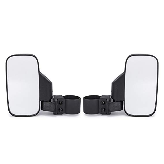 universal UTV Rear View mirror Side Mirror mirror with 1.75“ and 2“ Roll Bar Cage,Easily Adjustable fir for Polaris Ranger RZR Can-Am Maverick (Pair of Side View Mirror)