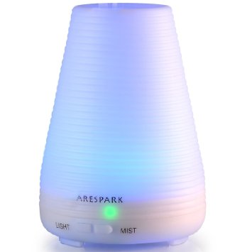Oil Diffuser 100ML Aromatherapy Essential Oil Diffuser Ultrasonic Mist Air Humidifier with Color-changing LED Lights - Waterless Auto off - Portable for Home Yoga Office Spa Bedroom Baby Room