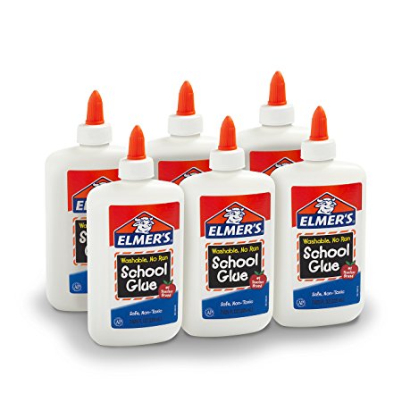 Elmer's Liquid School Glue, Washable, 7.625 Ounces, 6 Count - Great for Making Slime