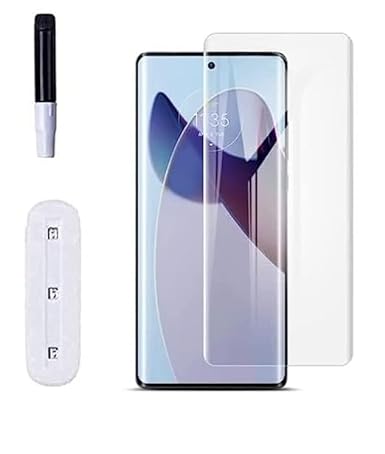 Orzero Premium Tempered Glass Design for Motorola Edge 40 5G Advanced Border Less Full Edge to Edge UV Screen Protector and Easy Installation Kit Pack of 1 By Blacksheep