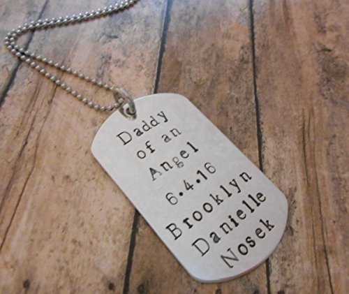 Custom Made Dog Tag for Him Daddy of an Angel Happy Father's Day Men's Necklace Jewelry SST