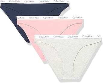 Calvin Klein Women's Carousel Logo Cotton Stretch Bikini Panties, 3 Pack