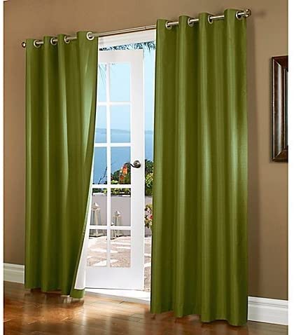 Gorgeous HomeDIFFERENT SOLID COLORS & SIZES (#72) 1 PANEL SOLID THERMAL FOAM LINED BLACKOUT HEAVY THICK WINDOW CURTAIN DRAPES BRONZE GROMMETS (LIME GREEN, 84" LENGTH)