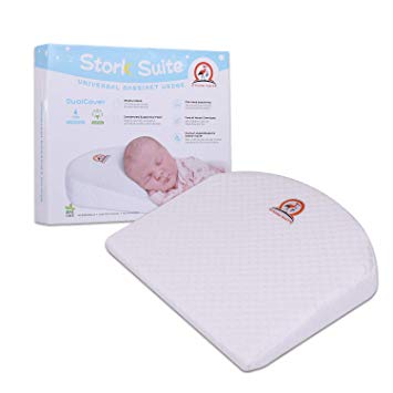 Universal Baby Bassinet Crib Wedge -Infant Sleep Positioner For Acid Reflux & Congestion Relief,Newborn Incline Sleeper,Elevated Sleeping Mattress Pillow Wedges For Babies,Memory Foam With Dual Covers