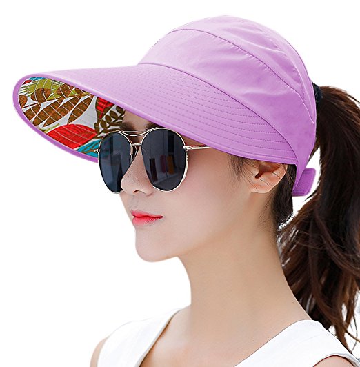 HindaWi Sun Hats for Women Wide Brim UV Protection Summer Beach Packable Visor