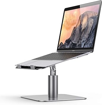 YoFeW Laptop Stand, Adjustable Laptop Stand for Desk MacBook/Air/Pro/Dell/HP and Lenovo, Laptop Riser with 360°Rotation Multi-Angle Height Adjustable Computer Stand for More Notebooks 10-17"-Deep