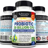 Top Quality Probiotics 20 Billion CFUs 60 capsules - Shelf stable Developed by Doctors Guaranteed Potency until Expiration Gluten Free Probiotic Made in USA - Money Back Guarantee