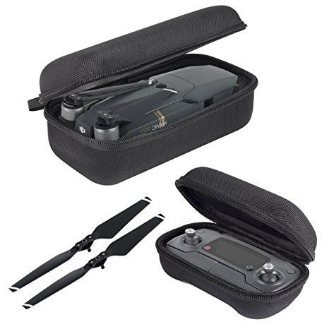 BESKIT DJI Mavic Pro Case Foldable Drone Body and Remote Controller Transmitter Bag Hardshell Housing Bag Storage Box with 1 Pair of 8330F Propellers for Mavic Pro