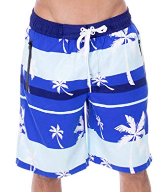 Verabella Men's Swim Trunks Mesh Lining Beachwear Board Shorts with Pockets