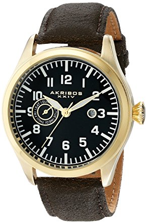 Akribos XXIV Men's AK785YG Analog Display Swiss Quartz Brown Watch