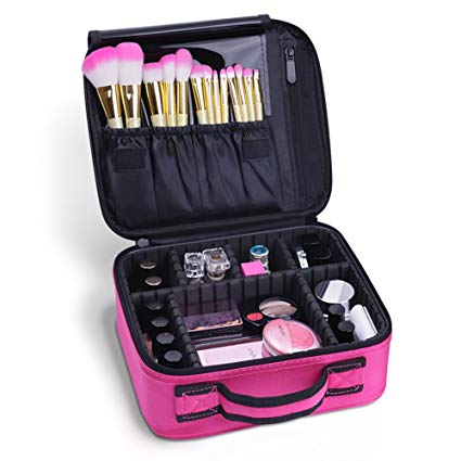 Docolor Portable Travel Makeup Train Bag Makeup Cosmetic Case Organizer Storage Bag for Cosmetics Makeup Brushes Toiletry Jewelry Digital accessories