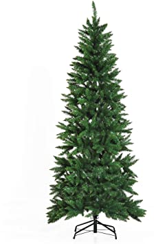 HOMCOM Árbol de Navidad Artificial Árbol con Soporte 210cm 865 Ramas Ecológico PVC Verde