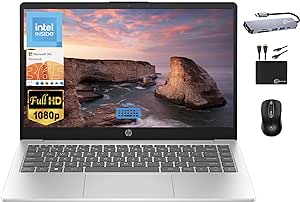 HP 2024 Essential Laptop, 14" FHD IPS Display, Quad-Core Intel Processor Upto 3.7GHz, 16GB Memory, 1TB SSD, Backlit KB, Webcam WiFi 6, Fast Charge, Office 365 1-Year, Win 11S MarxsolAccessory Silver