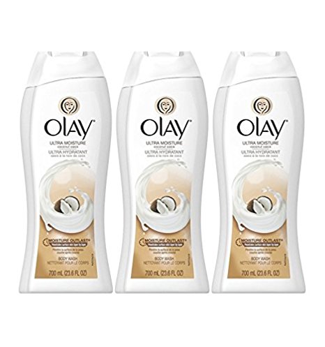 Olay Body Wash, Ultra Moisture 23.6 Oz, Coconut Oasis (Pack of 3)