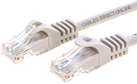 Cables Direct Online Snagless Cat5e Ethernet Network Patch Cable Gray 3 Feet
