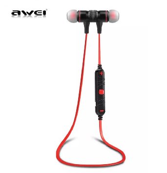 Awei A920BL Bluetooth 4.0 Wireless Sport Exercise Stereo Noise Reduction Earbuds Build-in Microphone Earphone For Apple iPhone Galaxy S6 S5 Android Smartphones (Red)