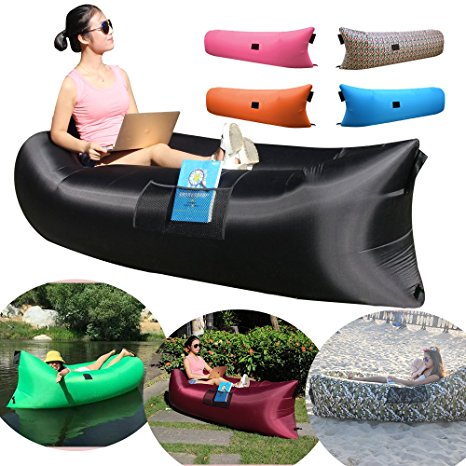 CoCoMall Inflatable Lounge Bag Hammock Air Sofa and Pool Float Ships Fast Lazy bag Ideal for Indoor or Outdoor Hangout or Lounger for Camping Picnics & Music Festivals