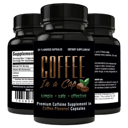 Natural Caffeine Supplement (200mg)   B-Vitamins (100mg) | Coffee-Flavored Pills | Anti Doze Formula w/ No Crash | Coffee In-A-Cap