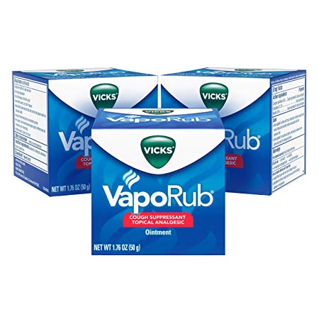 Vicks VapoRub Chest Rub Ointment for Relief from Cough, Cold, Aches, and Pains, with Original Medicated Vicks Vapor