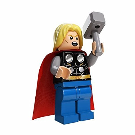 LEGO Super Heroes Marvel Comic Minifigure - Thor (No Beard) with Hammer (76018)