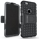 iPhone 6 Case BUDDIBOX iPhone 6s  6 Wave Series Belt Clip Holster Shock-Resistant Hybrid Phone Case Dual Layer Case with Kickstand - Ultra Protective Case for iPhone 6 6s 47 - Black