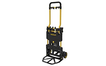 Stanley Polypropylene Portable2 in 1 Folding Hand Truck Trolley (135 kg), Platform Trolley (80 kg Capacity) Durable Dolly Cart with Telescopic Handle and Foldable Wheels, FT585 (Black, Yellow)