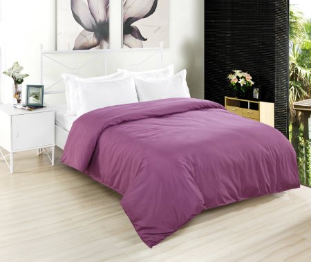 Kuality Solid Color Duvet Cover KLT001, Twin Size, Light Purple