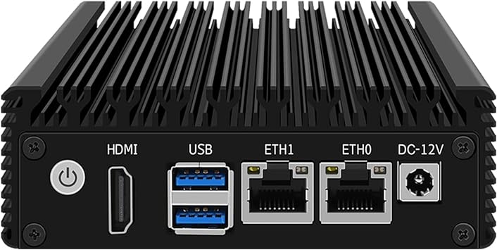 HUNSN Micro Firewall Appliance, Mini PC, Mikrotik, OPNsense, Untangle, VPN, Router PC, Intel Pentium N3700, RJ13, AES-NI, 2 x Realtek RTL8111H LAN, HDMI, 2 x USB3.0, 4G RAM, 32G SSD