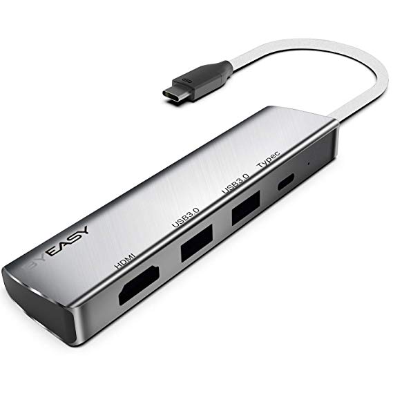 USB C Hub, BYEASY USB Type C 3.1(Compatible Thunderbolt 3) to 4K HDMI Adapter, USB-C to Multiport Dock HDMI/USB 3.0/USB 2.0/80W USBC PD Port Applicable for Dell XPS, HP Spectre,Lenovo, Chromebook