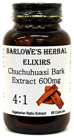 Chuchuhuasi Extract 4:1 - 60 600mg VegiCaps - Stearate Free, Bottled in Glass! FREE SHIPPING on orders over $49!