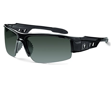 Ergodyne Skullerz Dagr Polarized Safety Sunglasses- Black Frame, Smoke Lens