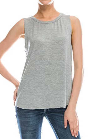 EttelLut Flowy Loose Fit Rayon Knit Tank Tops: Regular and Plus Size Workout Cool Relaxed