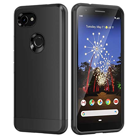 SPARIN Pixel 3a Case, Dual Layer Tough Case for Google Pixel 3a with Shock Absorbing/Scratch Proof/Precise Designed, 5.6 Inch, Black