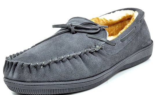 DREAM PAIRS Men's Fur-Loafer-01 Suede Slippers Loafers Shoes