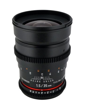 Rokinon CV35-NEX 35mm t/1.5 Aspherical Wide Angle Lens with De-Clicked Aperture for Sony E-Mount (NEX)Fixed Lens