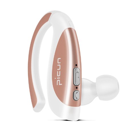 Bluetooth Headphone, Wireless Headset T2, Handsfree Earbud with Mic for iPhone and Android (white/rosy gold)