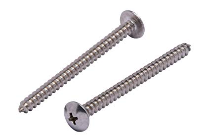 #10 X 2-1/2" Stainless Truss Head Phillips Wood Screw, (25pc), 18-8 (304) Stainless Steel Screws by Bolt Dropper