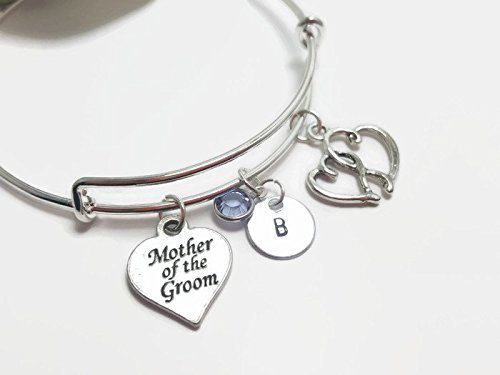 Mother of the groom bangle, personalized hand stamped bridal party bracelet