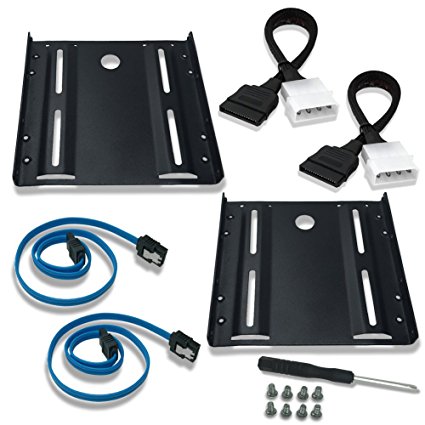 SSD Mounting Bracket 2.5 to 3.5 Inch (SATA and Power Cables included)