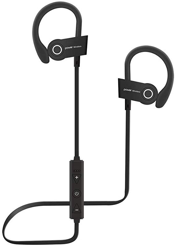 QUNANEN Wireless Bluetooth 4.1 Sweatproof Sport Gym Headset Stereo Headphone Earphone Sweatproof Waterproof Earbuds (Black)