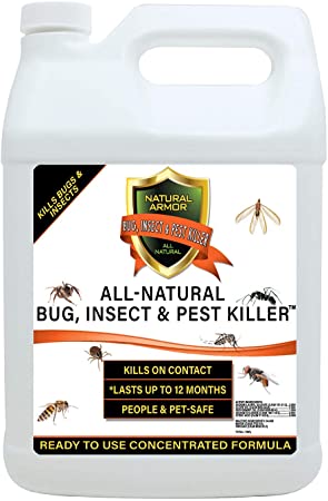 Natural Bug, Insect & Pest Killer & Control Including Fleas, Ticks, Ants, Spiders, Bed Bugs, Dust Mites, Roaches and More for Indoor and Outdoor Use, 128 Fl Oz Gallon Refill