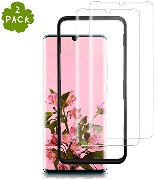 LQLY P30 Pro Screen Protector (2 Pack), [Full Screen Coverage] [High Sensitive] [Anti-scratch] [Alignment Frame] Tempered Glass for Huawei P30 Pro