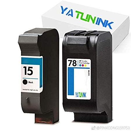 YATUNINK Remanufactured Ink Cartridges Replacement for HP 15 78 C6615D C6578A (1 Black   1 Color, 2 Pack)