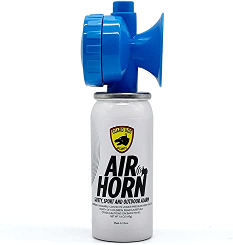 Guard Dog Security Air Horn for Boating, Sporting events & Outdoor alarm - Very Loud Canned Boat Accessories - 120 dB can be heard 1 mile away - 1.4oz Can (1.4 oz With horn)